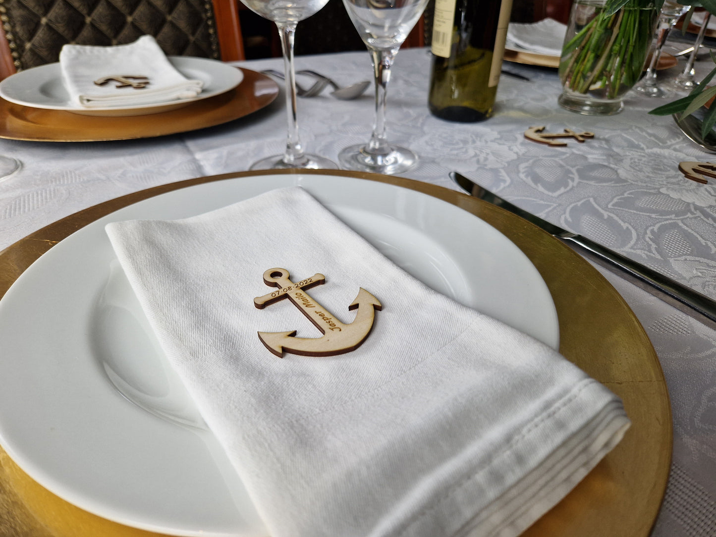 Personalisierte Tischdeko Anker für Hochzeit / Taufe / Kommunion