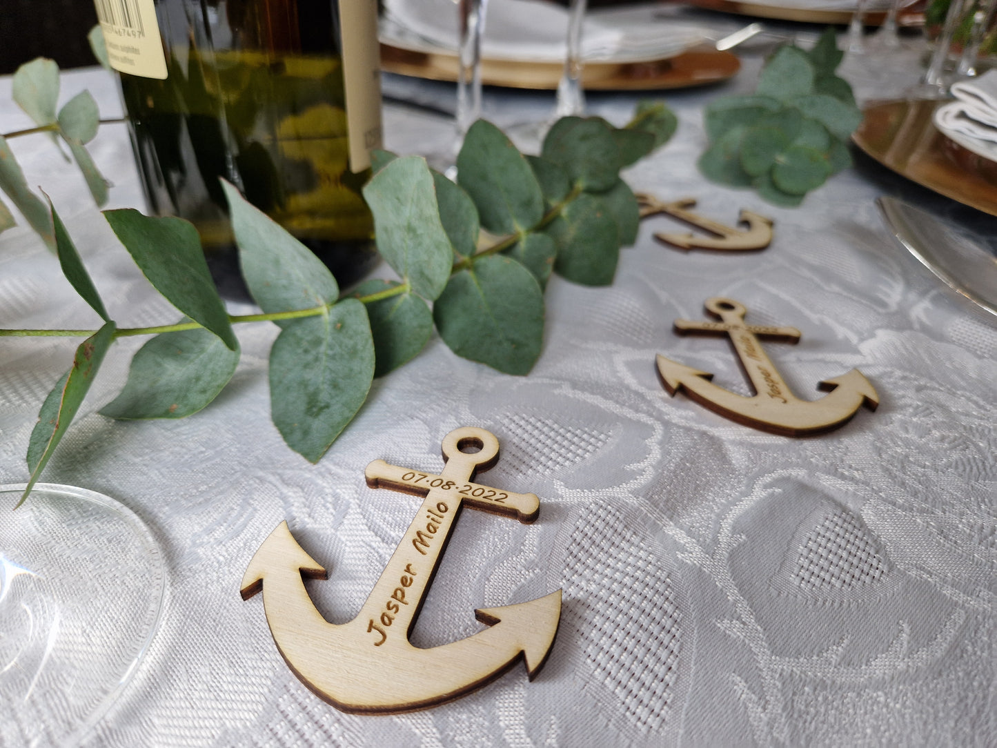 Personalisierte Tischdeko Anker für Hochzeit / Taufe / Kommunion