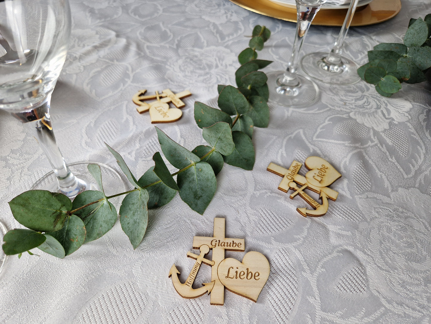 Streudeko Tischdeko für Taufe, Hochzeit, Kommunion, Konfirmation Glaube Liebe Hoffnung