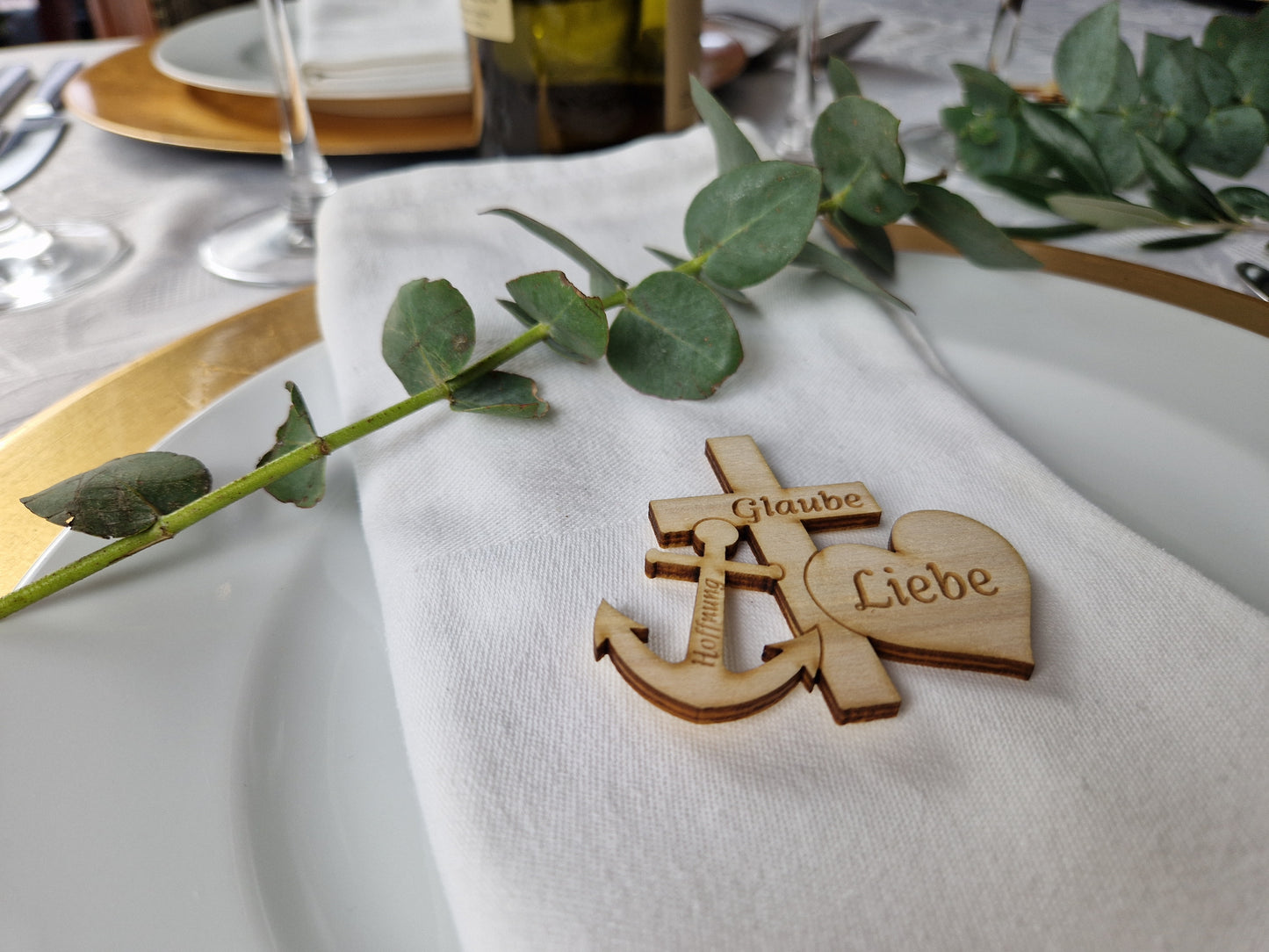 Streudeko Tischdeko für Taufe, Hochzeit, Kommunion, Konfirmation Glaube Liebe Hoffnung