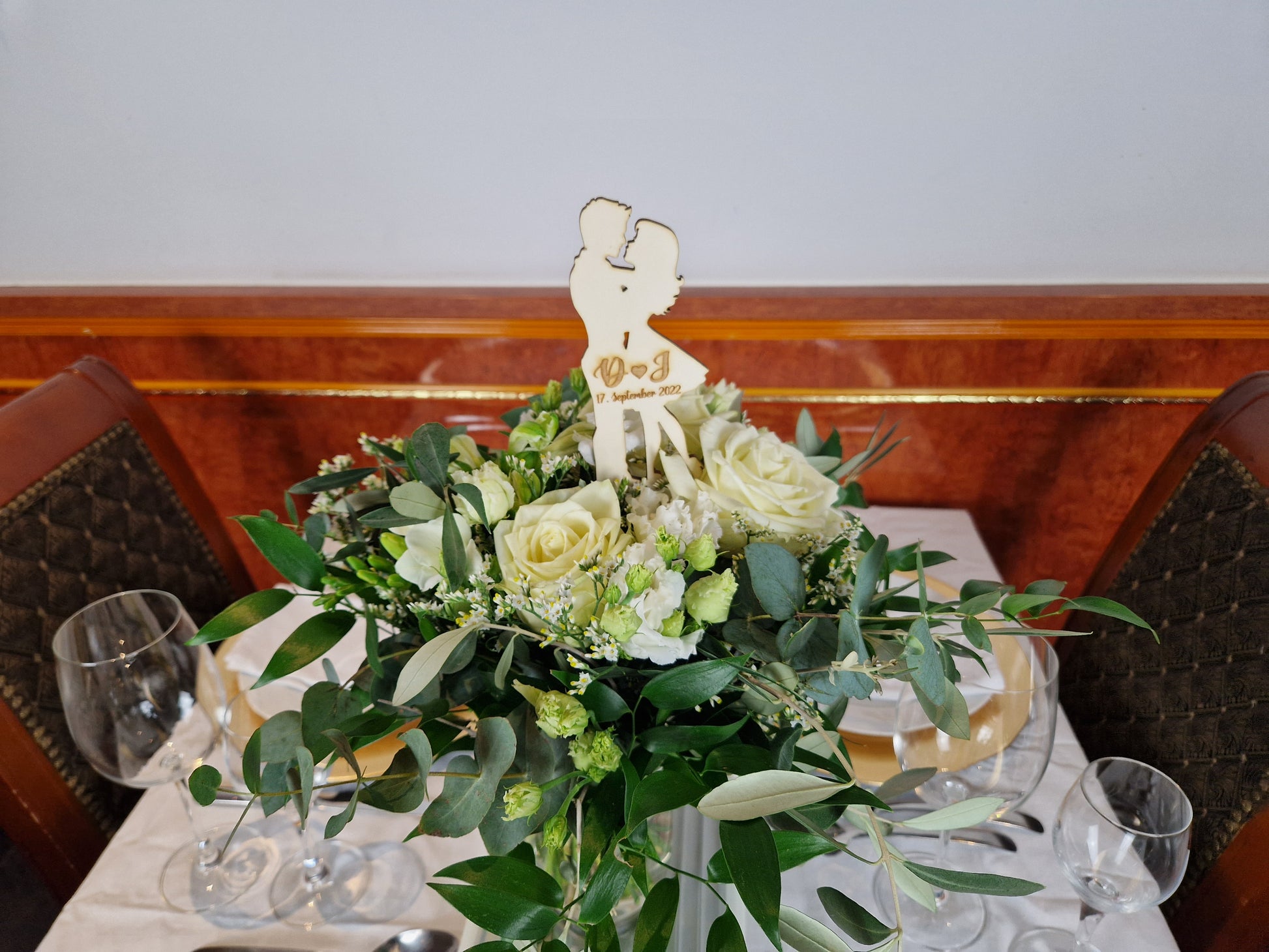 Wedding Topper / Caketopper für Hochzeit, Taufe, Konfirmation, Kommunion aus Holz mit Gravur