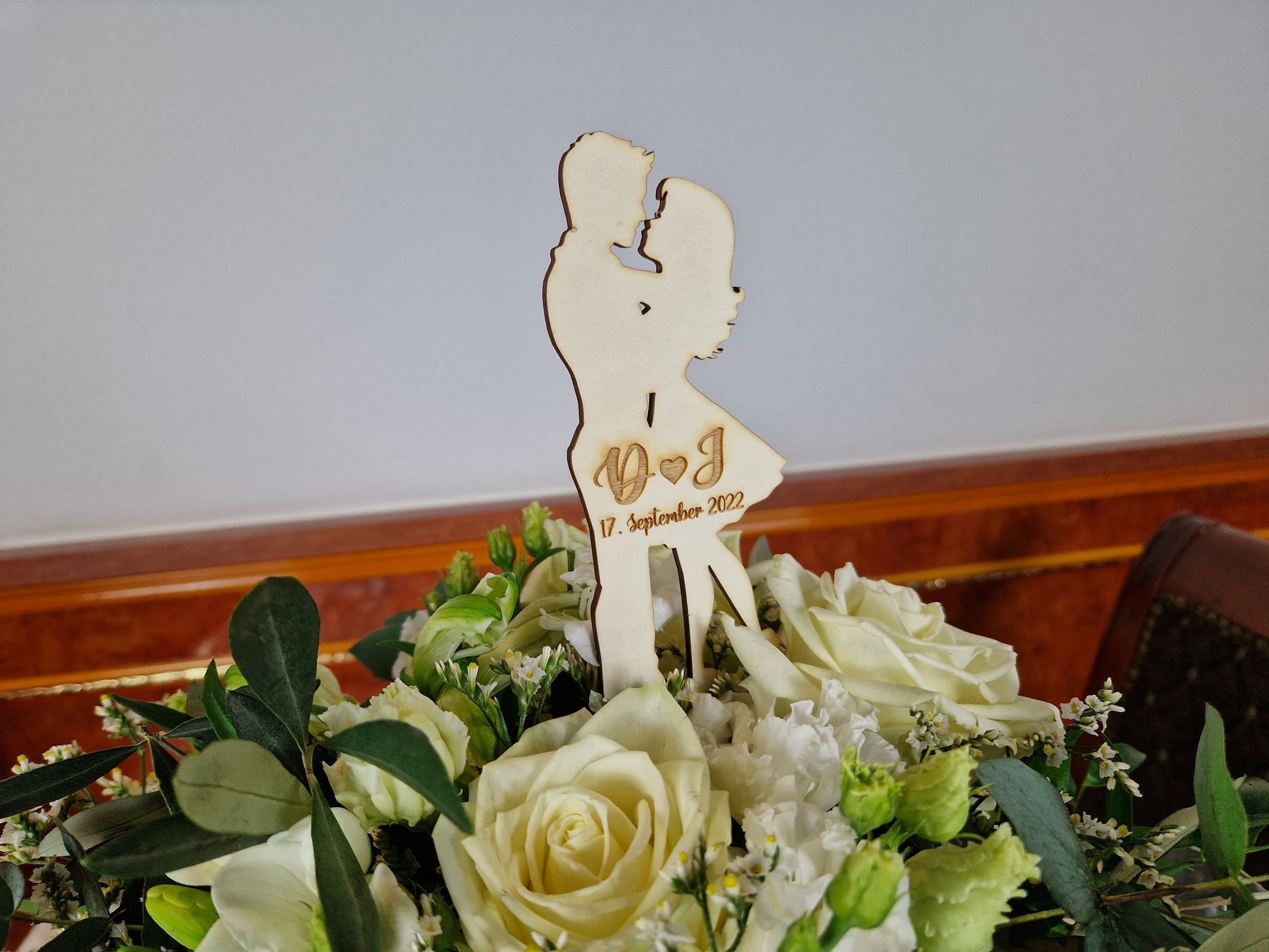 Wedding Topper / Caketopper für Hochzeit, Taufe, Konfirmation, Kommunion aus Holz mit Gravur
