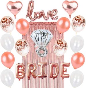 Ballon Set Bride love, Lamettavorhang, bride und love Luftballon, Luftballon Diamantring, Junggesellinnenabschied, brautparty, Mottoparty