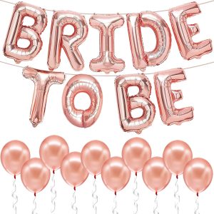 Ballon Set mit Girlande Bride to be für Junggesellinnenabschied in rosegold