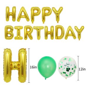 Luftballon Set Dinoparty mit Girlande Happy Birthday und 4 Dinos, Kindergebursttag, Mottoparty Dinos Maße Luftballons