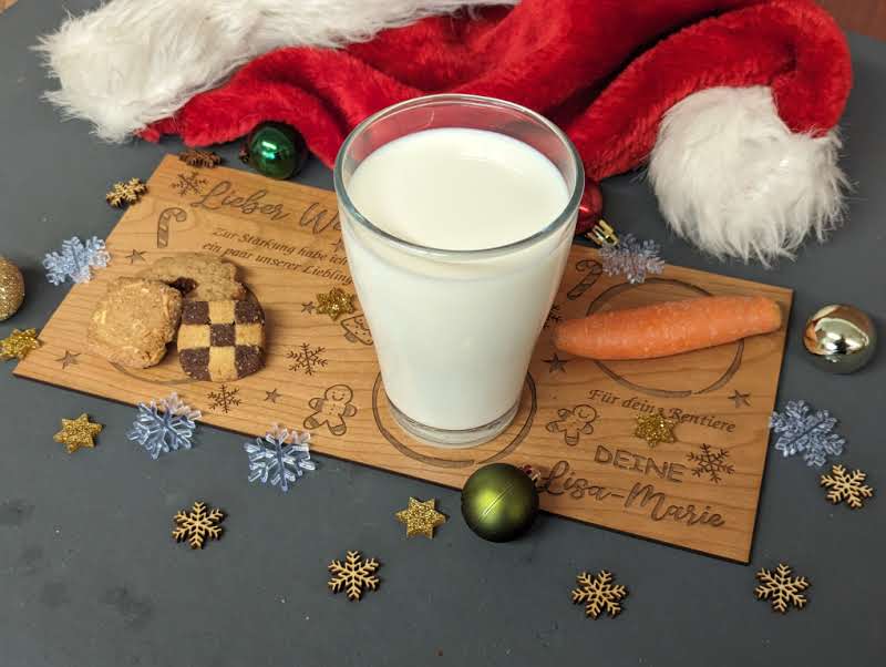 Weihnachtsdekoration: Snackteller für den Weihnachtsmann und seine Rentiere